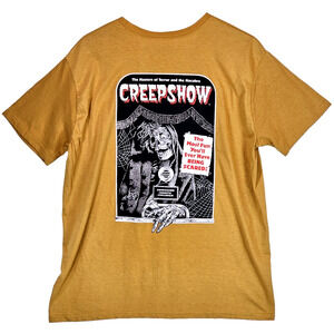 Creepshow Masters of Terror and Macabre T-Shirt Horror Movie Gold Mustard Size L